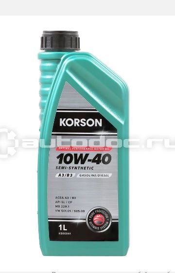 KORSON Полусинтетическое универсальное всесезонное моторное масло KORSON 10W-40 1л 10W-40 Масло моторное, Полусинтетическое, 1 л