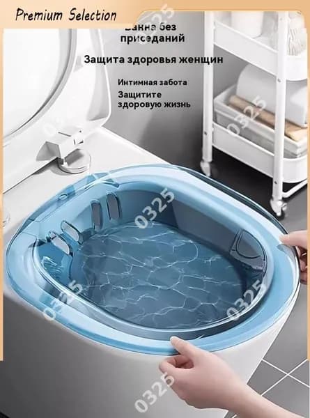 Ванночка сидячая, Биде для подмывания, Накладка на унитаз, послеродовая, послеоперационная , без помпы ,розовый цвет 1 шт