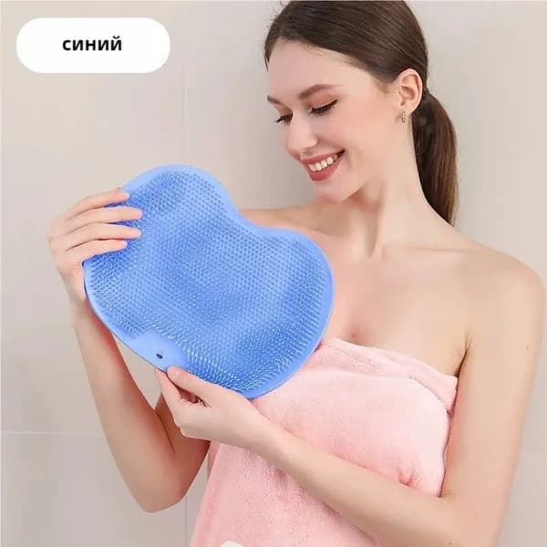 Мочалка массажная для тела и ног силиконовая, массажный коврик для ног, мочалка на присосках, щетка силиконовая для ног и тела, 20cmx28cm