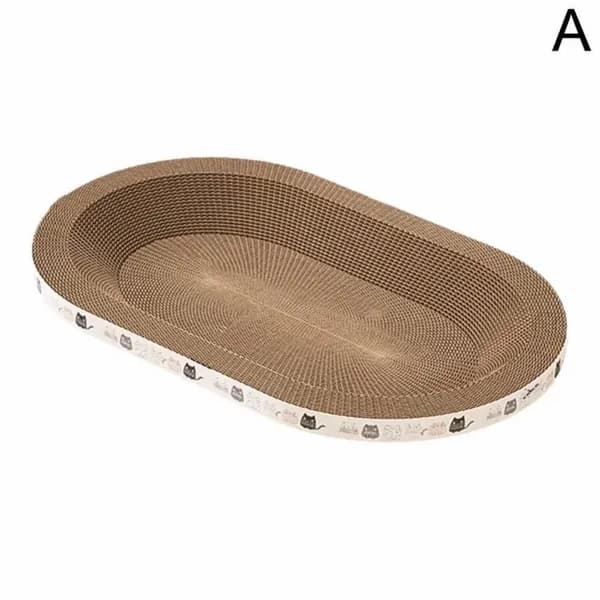 Кошачья когтеточка доска с полкой для сна и игр, серая