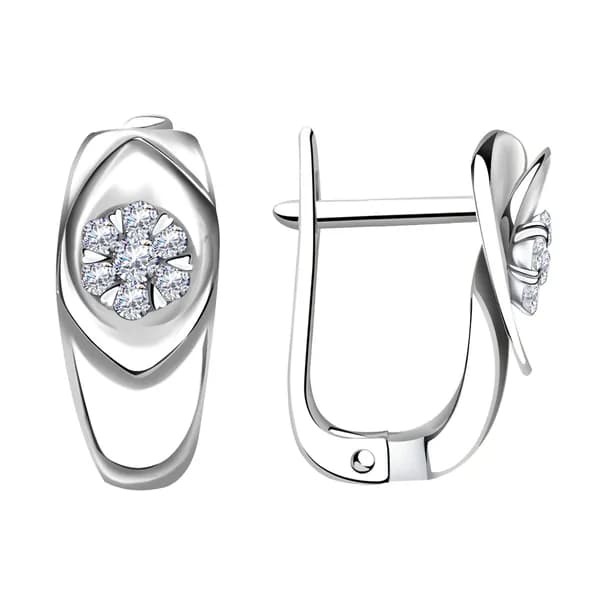 Серьги из белого золота DIAMANT-ONLINE с бриллиантом 585 пробы