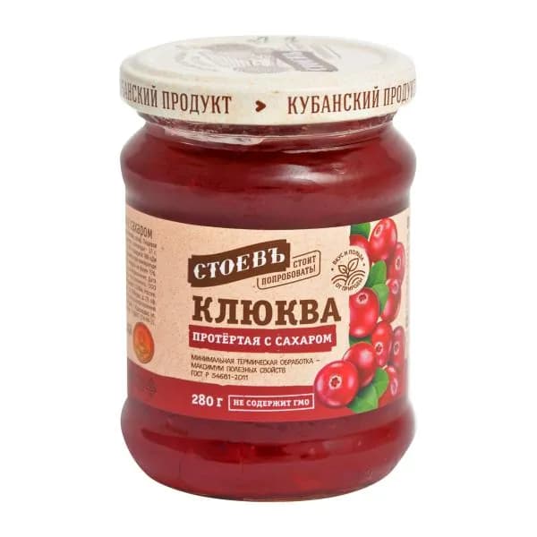 Клюква Стоевъ протертая с сахаром 280г