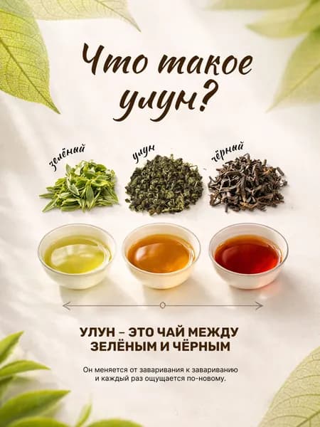 Чай улун Те Гуань Инь зеленый листовой без добавок, китайский,