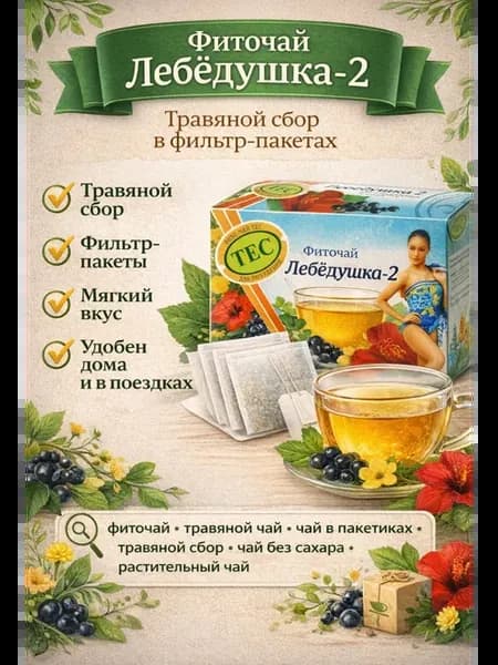 Фиточай Лебёдушка-2 травяной растительный чай 20 пакетов