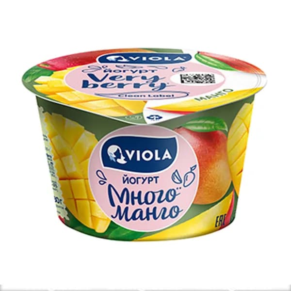 Йогурт Viola Very Berry с манго 2,6% БЗМЖ 180 г