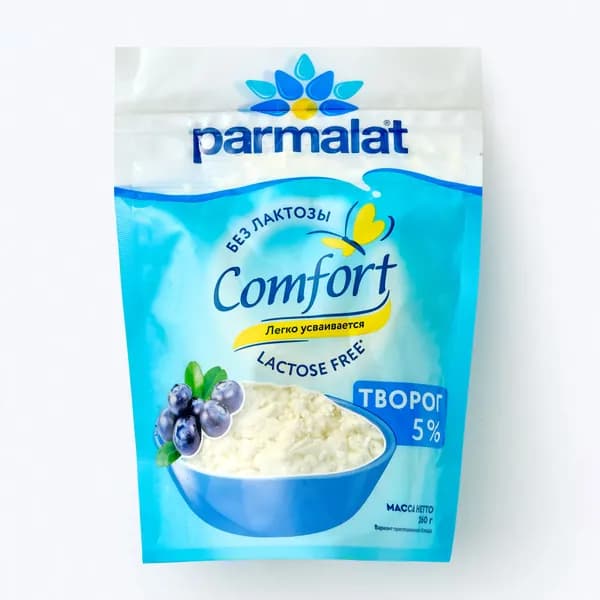Творог рассыпчатый безлактозный 5%, 260 г, Parmalat Comfort