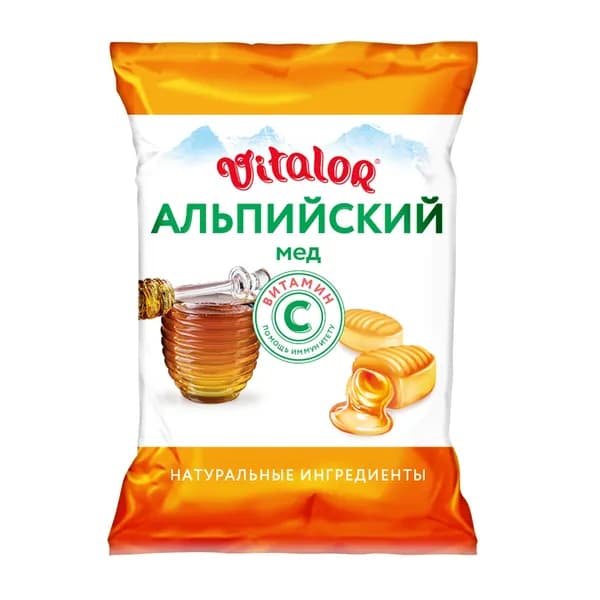 Леденцы на основе трав с витамином С, со вкусом альпийского меда, 60 г, 1 шт.
