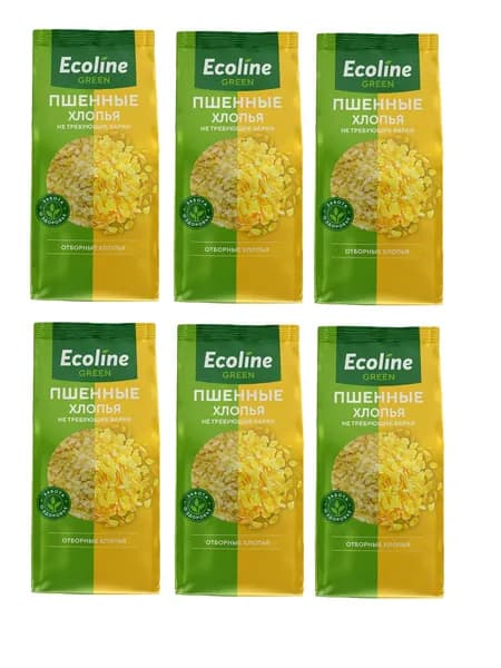 Эколайн Хлопья пшенные Green, 380 гр, 6 шт