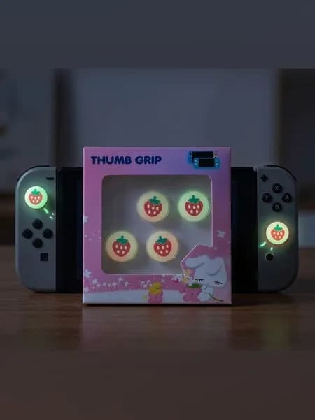 Светящиеся в темноте накладки на стики для Nintendo Switch/OLED/Lite мягкий силикон, улучшенный хват, 4 шт.