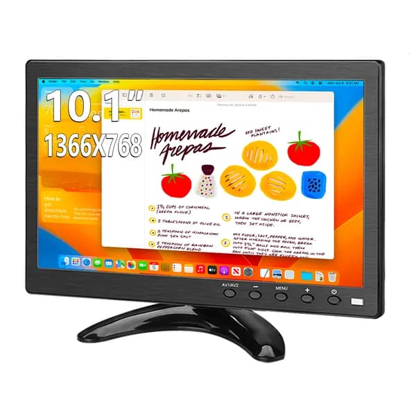 10.1" Монитор (HD101-768), TFT, 1366x768 FHD, 60 Гц, черный