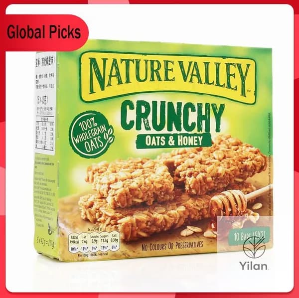 Хрустящие овсяные батончики Nature Valley, ассорти вкусов, 210 г