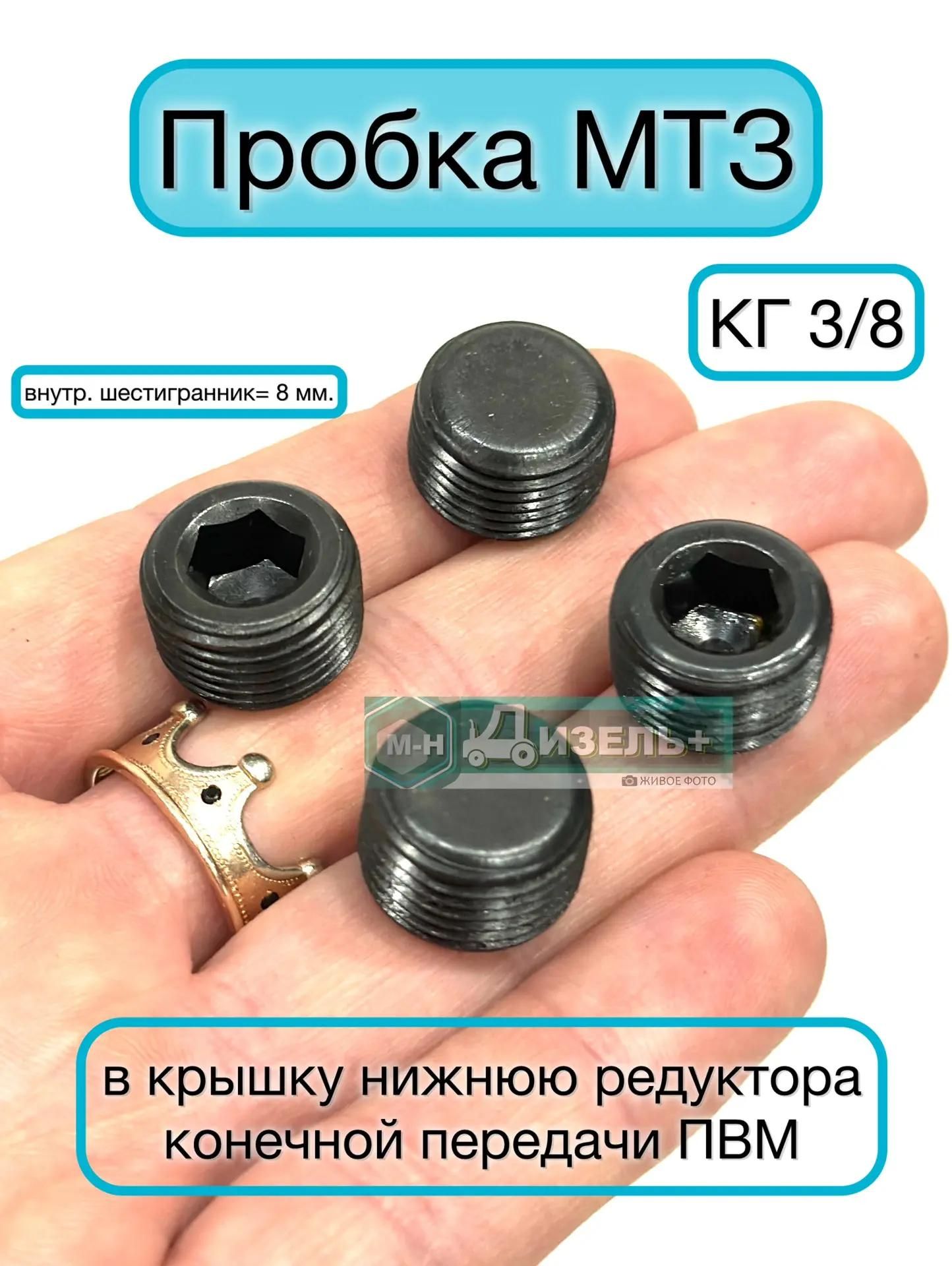 Пробка МТЗ (4 ШТ.) в крышку нижнюю редуктора конечной передачи ПВМ в промопору в корпус конической пары КГ 3/8 А12.019