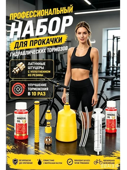 Прокачка тормозов мини набор с гидравлическим маслом