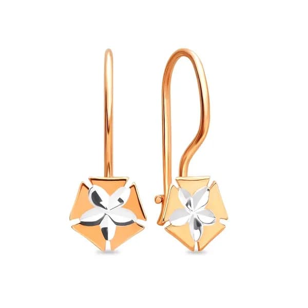 Серьги детские из красного золота 585 пробы 585GOLD