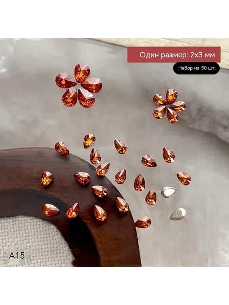 Мини-плоский бриллиант с каплей воды из циркона