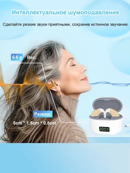 Слуховые аппараты для пожилых людей с отсеком для зарядки поддерживают шумоподавление и регулировку 2 слуховых аппарата