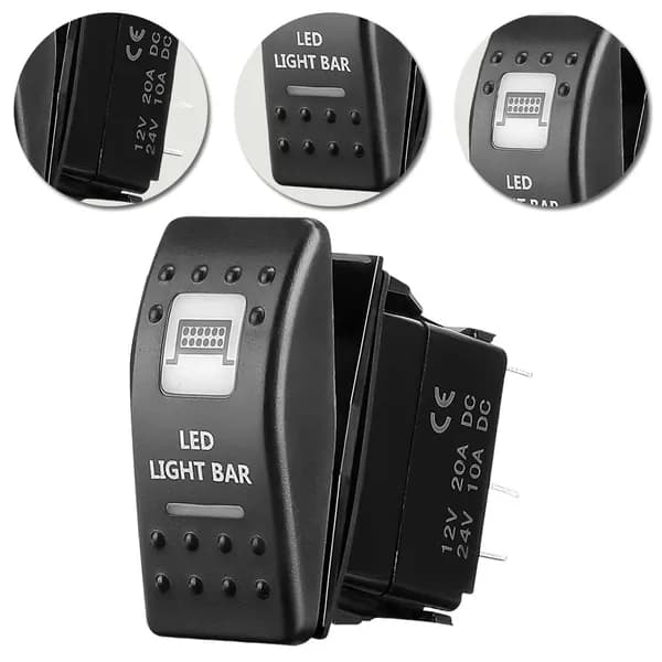 Корабельный тумблерный выключатель 12 24 В с двумя LED-индикаторами