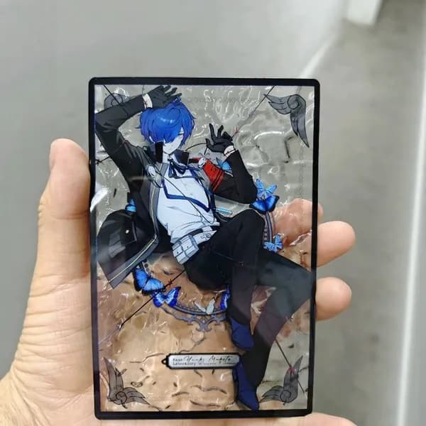 Прозрачные карточки с эффектом водных волн Юки Акира из Persona, для фото и подарков друзьям
