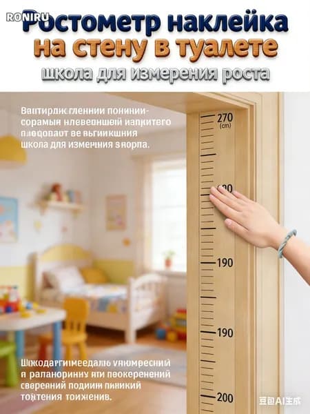 Ростомер-наклейка в тубусе (2 м): точное измерение роста и стильный декор