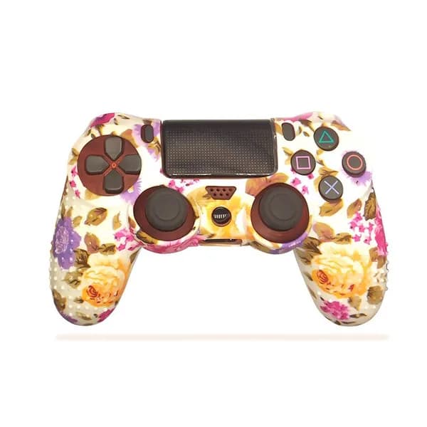 Силиконовый чехол для контроллера PS4 Slim Pro с противоскользящими частицами в камуфляжной расцветке.