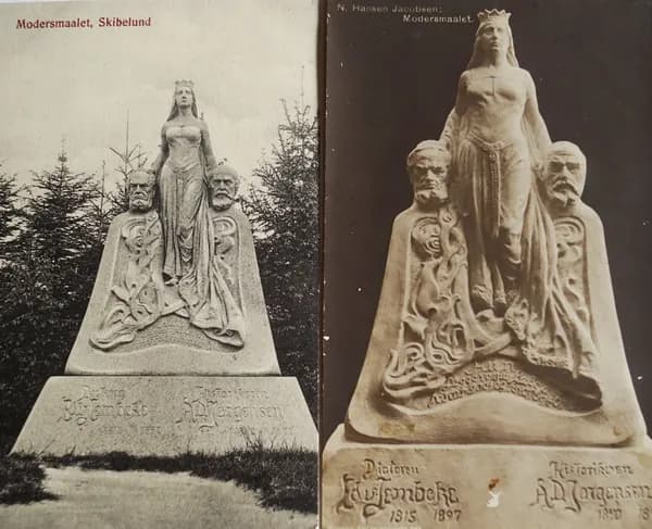 Набор из 2 открыток "Ютландия. Памятник Modersmaalet (Родному языку)". Дания,  1910-1920