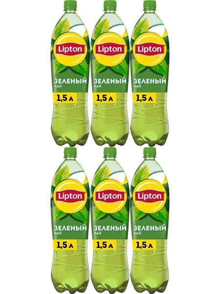 Холодный чай Lipton зеленый 1,5 л, комплект: 6 упаковок по 1.5 л