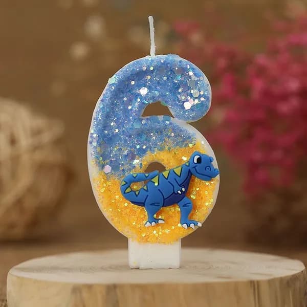 Свечи для торта цифра 6, 7.5 см, 1 шт