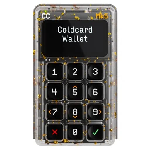 Аппаратный криптокошелек Coinkite Coldcard MK5 Gold - холодный кошелек для криптовалют от официального реселлера HODL