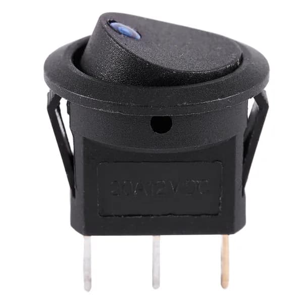 12V светодиодный инверторный качающийся кулисный переключатель ROUND SPST ON-OFF для лодочного автомобиля синий