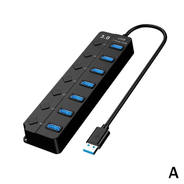7-портовый USB-концентратор-разветвитель 3.0 для USB-адаптера ноутбука