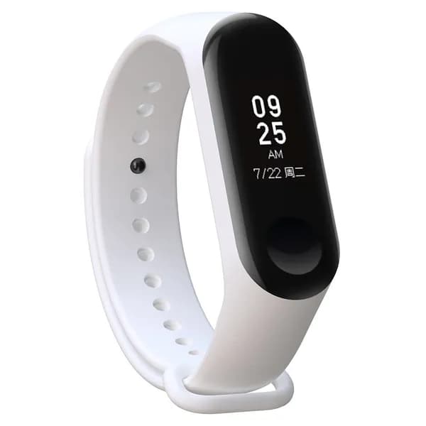 Силиконовый ремешок для браслета Xiaomi Mi Band 3 белый, длина 220 мм