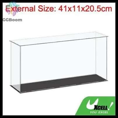 Прозрачный акриловый бокс для коллекций, 41x11x20.5 см, защита от пыли, для поделок и коллекций