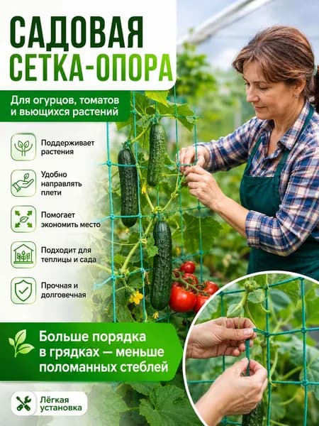 Сетка садовая шпалерная,Полиэтилен,2.7х1.8м