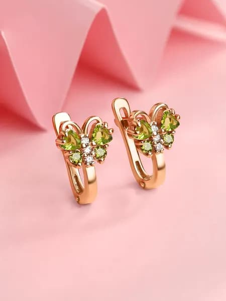 Детские серьги бабочки серебро 925 с фианитами