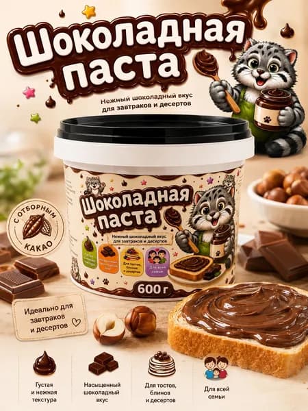 Шоколадно ореховая паста 600гр ведерко