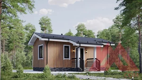 Архитектурное решение каркасного дома "Саяна" 4*8м, 26 м.кв.