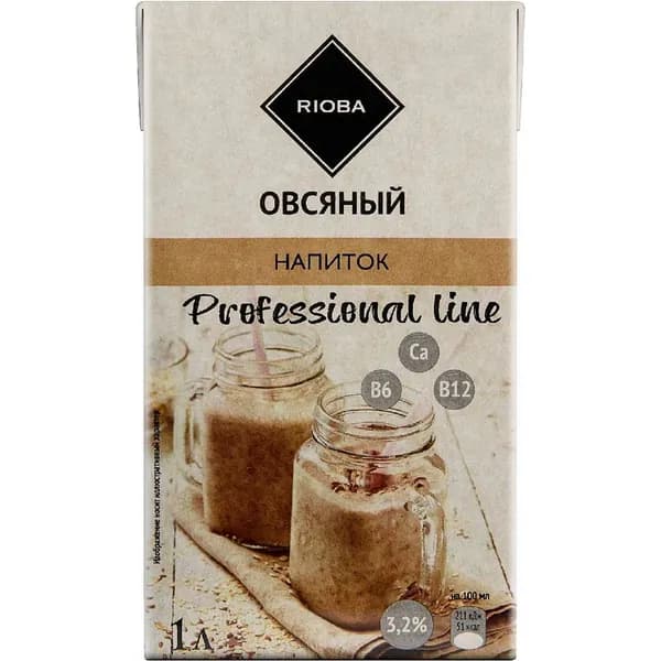 Напиток овсяный Rioba 3,2% 1 л
