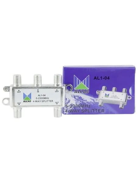 Делитель сигнала Alcad 5-2300 MHz, эфирно-спутниковый делитель сигнала тв на 4 F-выхода