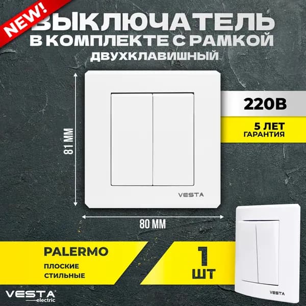 Выключатель Metronex-Electric Palermo двухклавишный