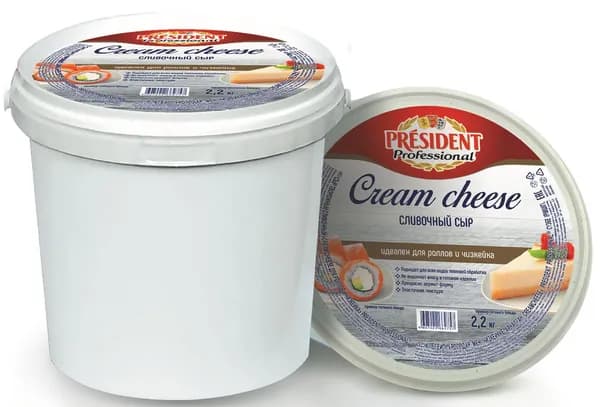 Сыр творожный President Professionnel Cream Cheese сливочный 65%, 2.2кг