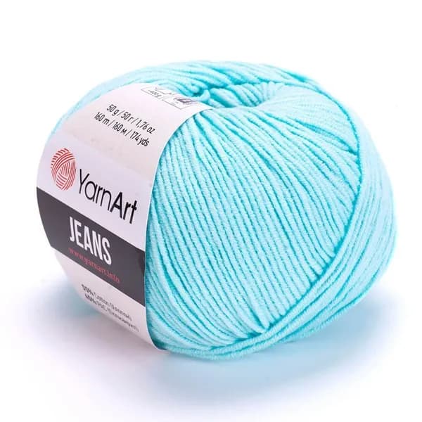 Пряжа Jeans (YarnArt) - 76 (айсберг) - 1 моток, 55% хлопок, 45% полиакрил, (50г, 160м) нитки для ручного вязания