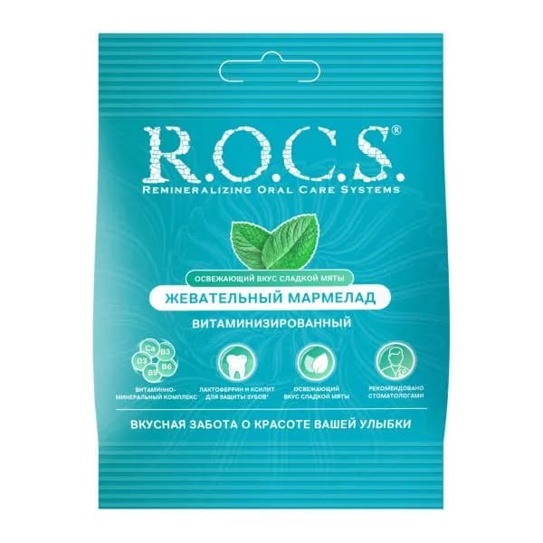 Мармелад жевательный витаминизированный мята R.O.C.S. 60г