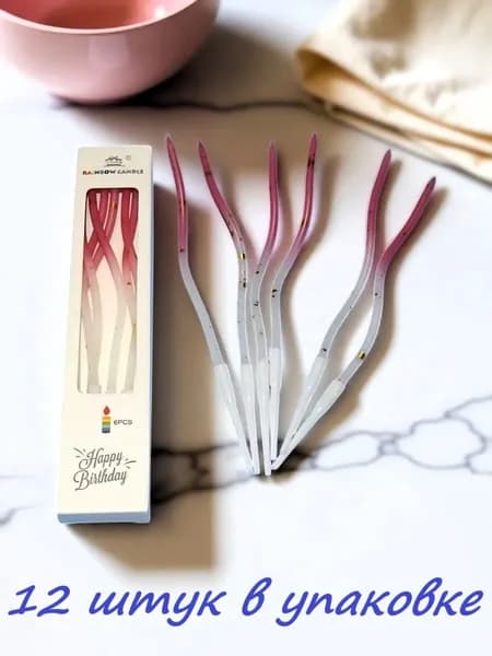 RAINBOW CANDLE Свечи для торта 16 см 2 шт