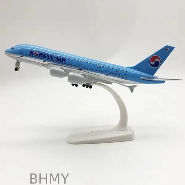 Металлическая модель самолета KOREAN AIR 20 см с шасси