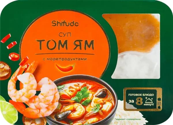 Суп ШИФУДО Том Ям, из морепродуктов с рисом, 400г