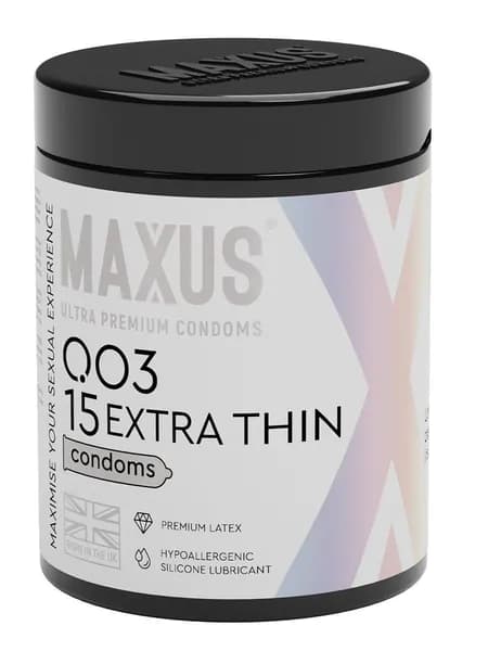 Презервативы в пластиковом контейнере экстратонкие MAXUS 003 Extra Thin - 1 уп (15 шт)