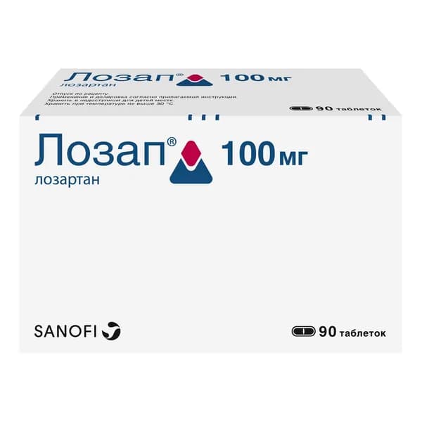 Лозап таблетки п/о плен. 100мг 90шт