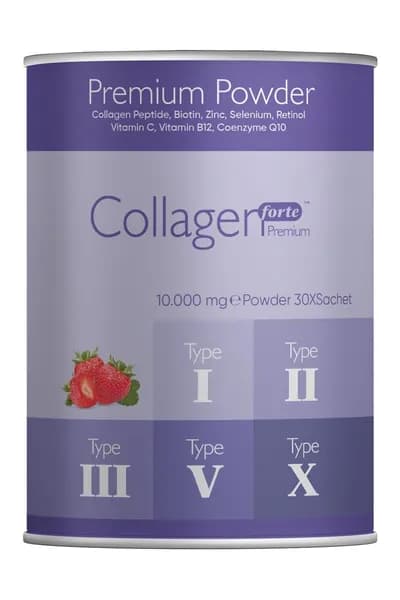 Collagen Forte Premium порошок клубничный вкус 10000 мг 30 саше