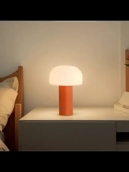 LED-гриб для стола, 3 цвета, димм, USB, rechargeable, оранже