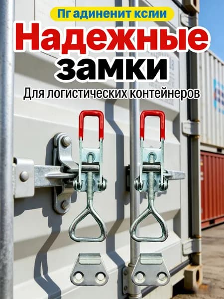 Тарная фурнитура защелка для ящика регулируемая, металлическая, набор 2 шт / серебристая